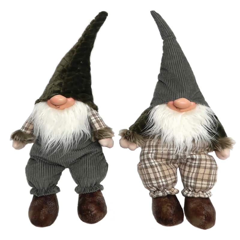 16 inch Sitting Happy Gnomes, Set of 2 - green