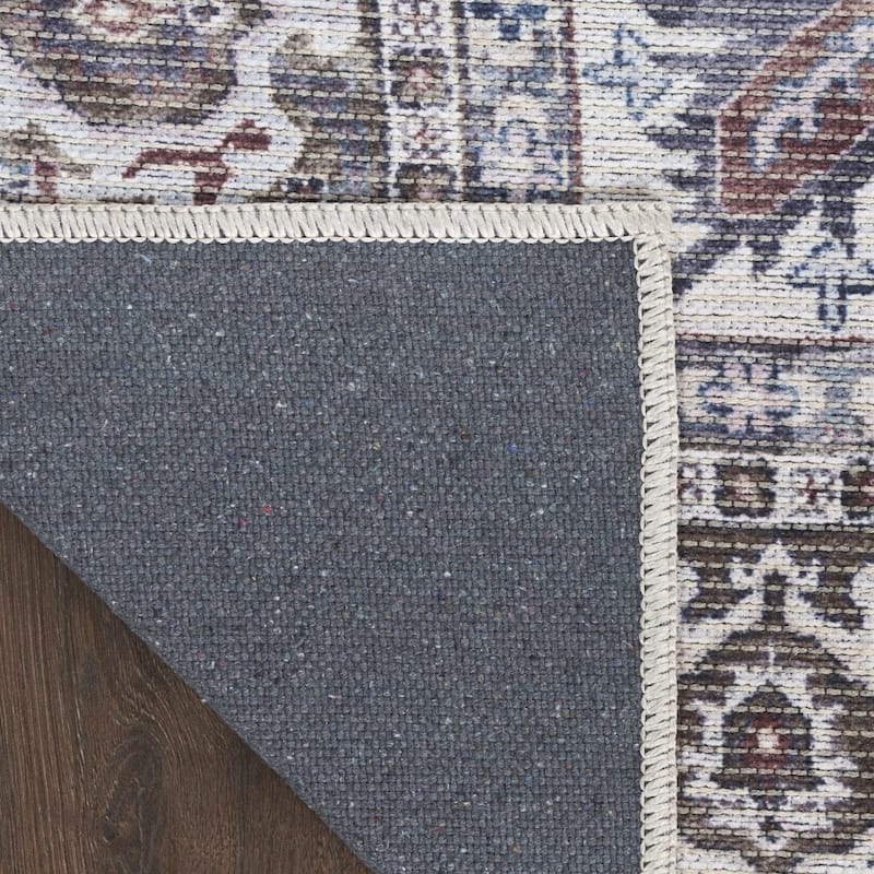 Power Loomed Distressed Floral Area Rug