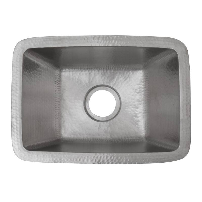 17-in Rectangle Copper Prep Sink in Nickel w/ 3.5-in Drain Opening (BRECEN3)