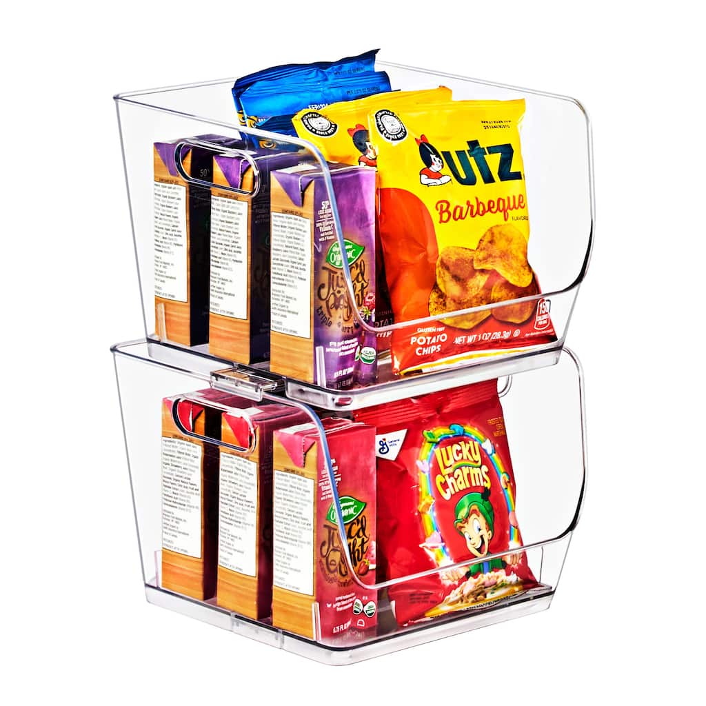 Sorbus Stackable Storage Bins Open Front, Clear Stackable Storage Bins, Pantry Bins for Storage and Organization