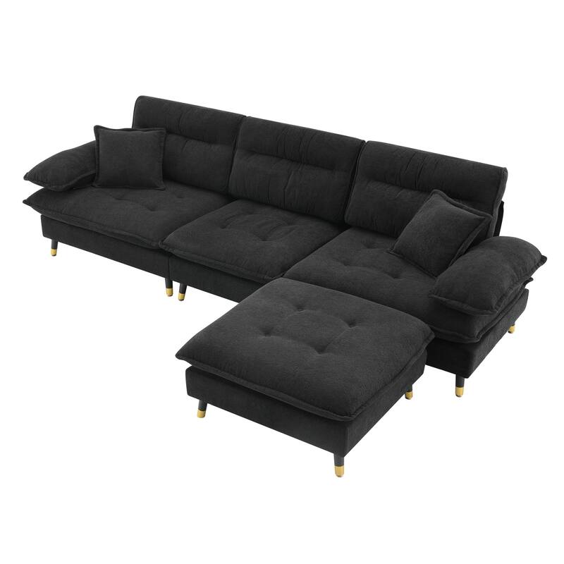 4-seater tufted sofa set