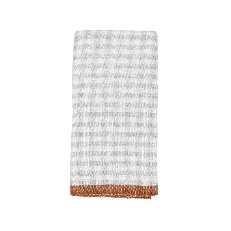 Caravan Gingham Towels - Set of 2 - Blue/Cognac