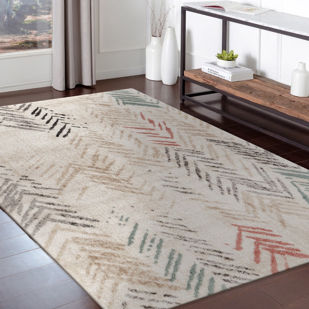 Delilah Contemporary Arrows Performance Indoor Area Rug by Sevita