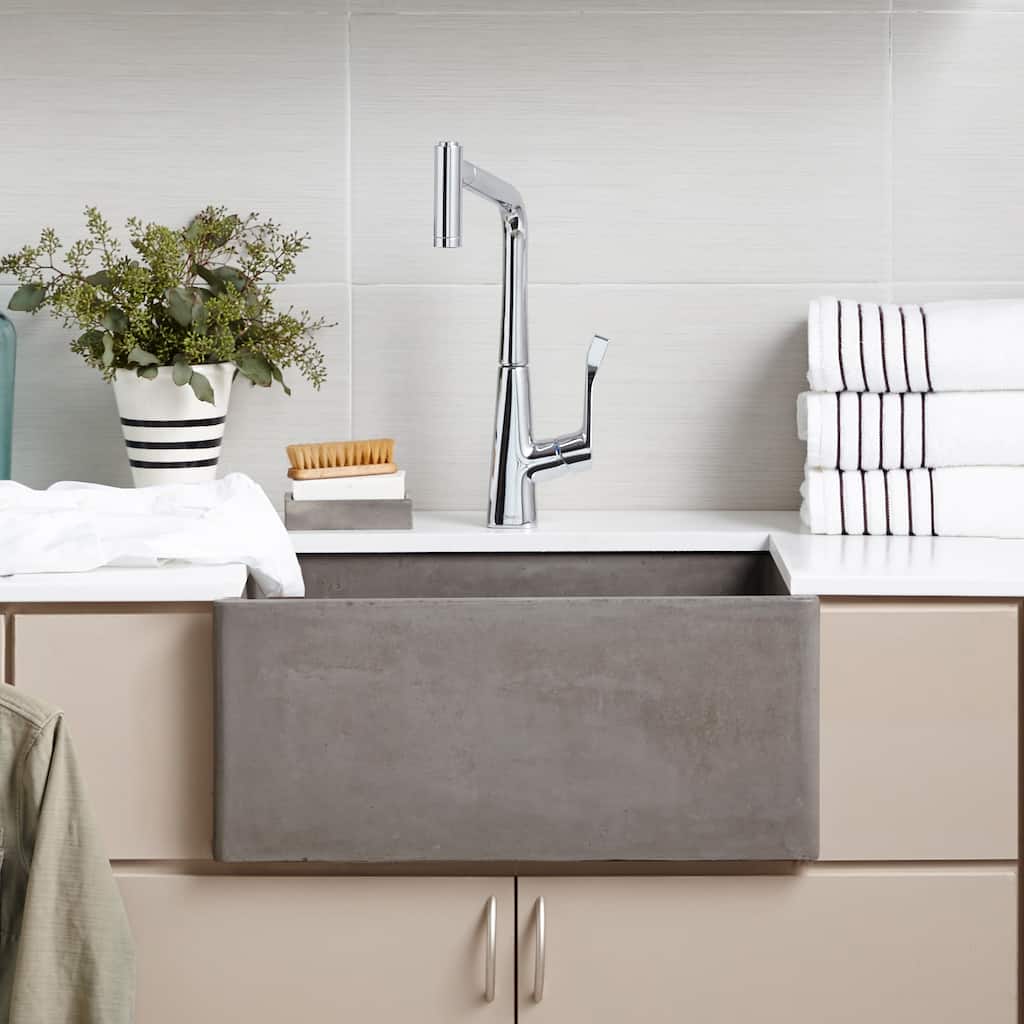 NativeStone Farmhouse 24" Kitchen Sink - 24" x 18" x 10.25"