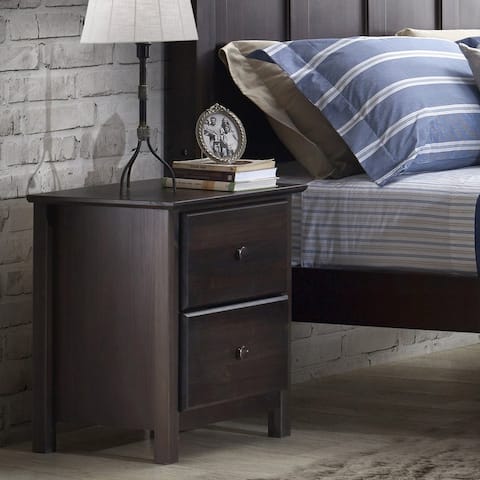 Grain Wood Furniture Shaker 2-drawer Solid Wood Nightstand