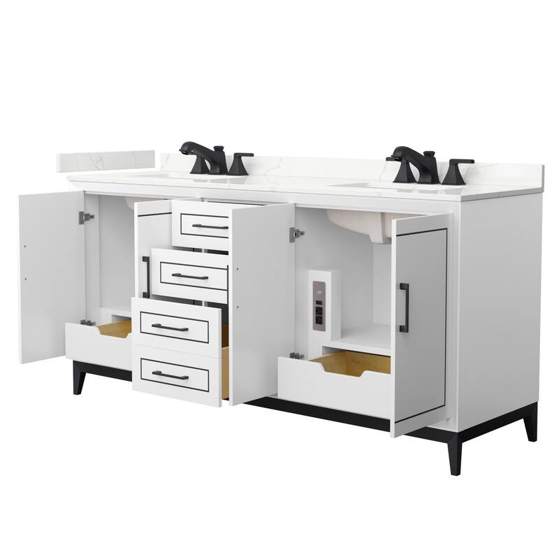 Wyndham Collection WCH515172D-QTZ-US3MXX Marlena 72" Free Standing