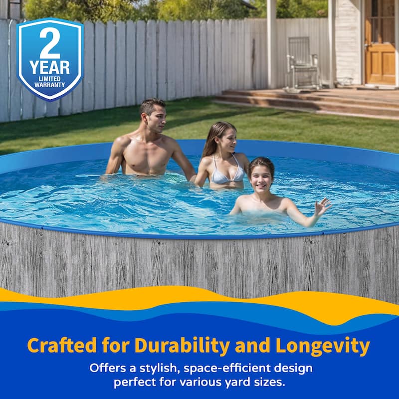 Blue Wave Capri 12-Ft 36-in Deep Round Steel Wall Swimming Pool Package - 12-ft round