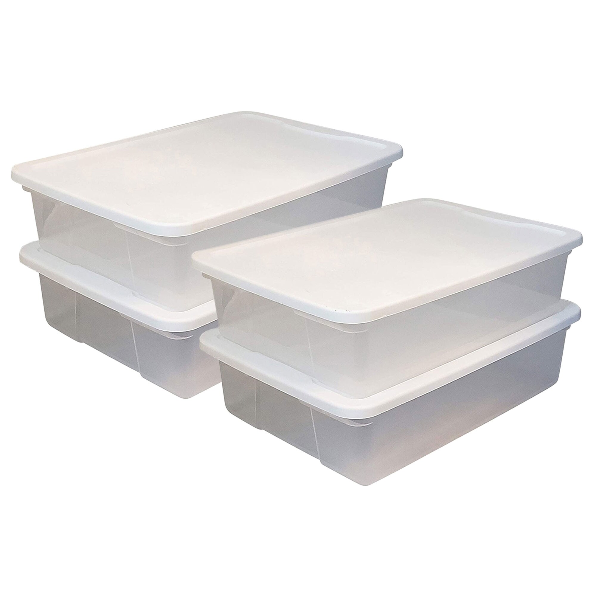 Homz 28 Qt Snaplock Clear Plastic Storage Container Bin with