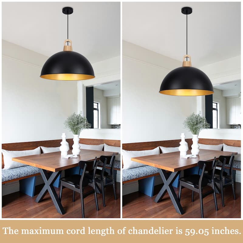 1 - light Industrial Dome Pendant Modern Hanging Lamp for Dining Room Living Room Foyer