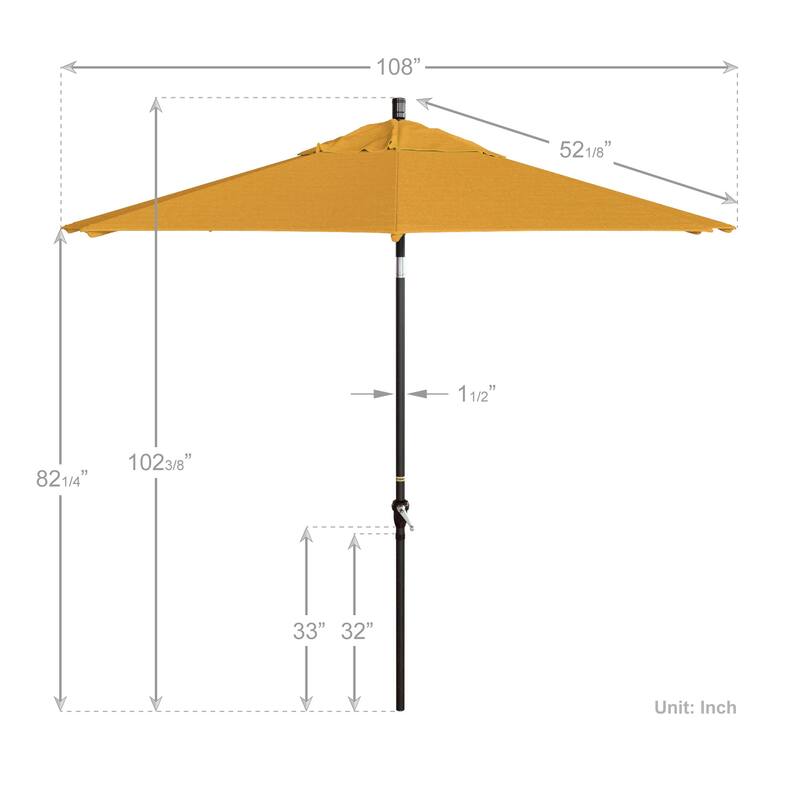 California Umbrella 9' Rd Alum Crank Open Auto Tlit Patio Umbrella