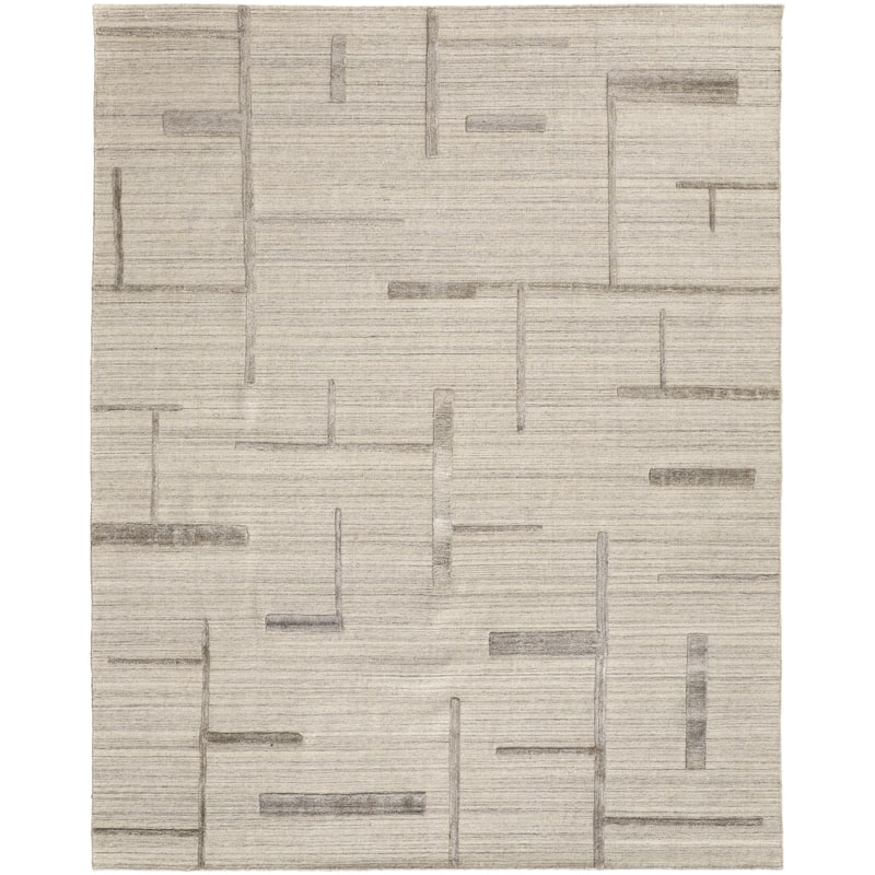 Grand Bazaar Haltyn Hand Woven Geometric Modern Area Rug - 8' x 10' - Ivory/Tan