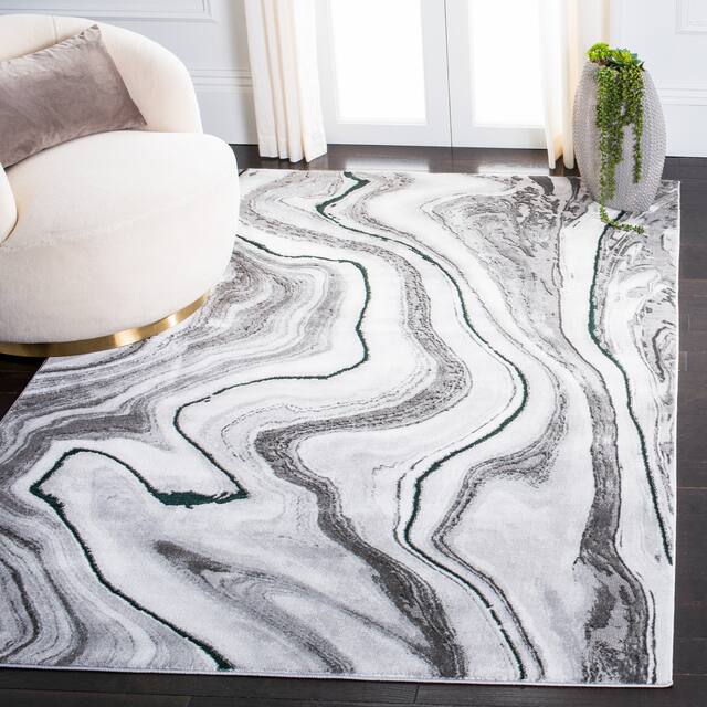 SAFAVIEH Craft Clytie Modern Abstract Marble Pattern Rug - 5'3" x 7'6" - Grey/Green