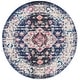 preview thumbnail 44 of 124, SAFAVIEH Madison Andra Boho Oriental Distressed Rug 6'7" Round - Navy/Ivory
