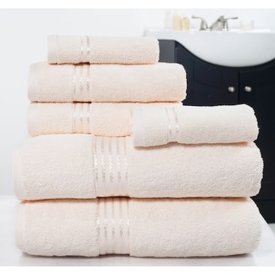 6PC Towel Set - Cotton Bathroom Accessories with 2 Bath Towels, 2 Hand Towels, and 2 Washcloths by Windsor Home