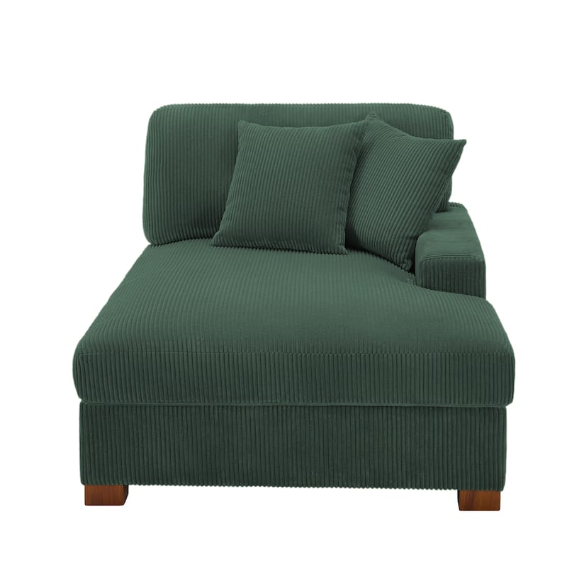 Modern Corduroy Indoor Chaise Lounge Couch with Pillows