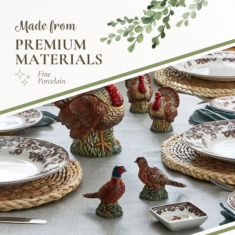 Spode Woodland Pheasant Salt and Pepper Set - 3.5 in