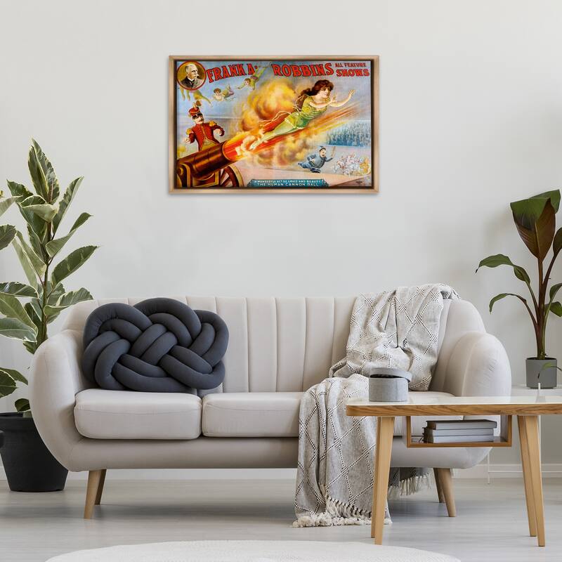 Stupell Vintage Circus Advertisement Framed Floater Canvas Wall Art Design By Marcus Jules