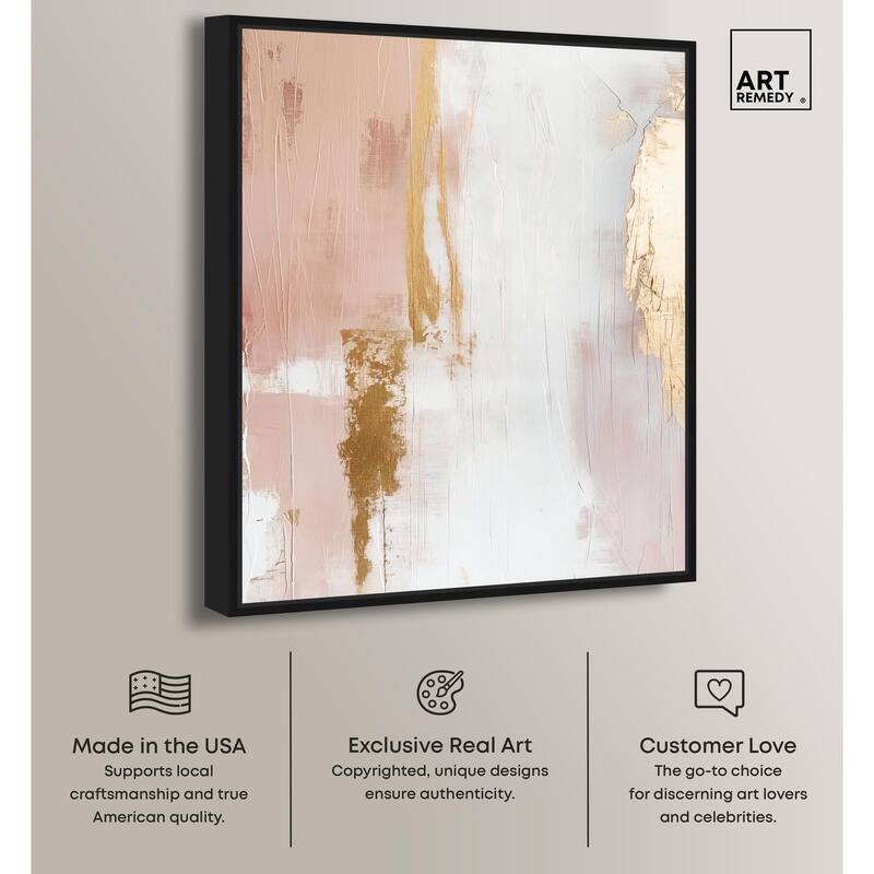 Golden Glow on Pink Canvas by Art Remedy