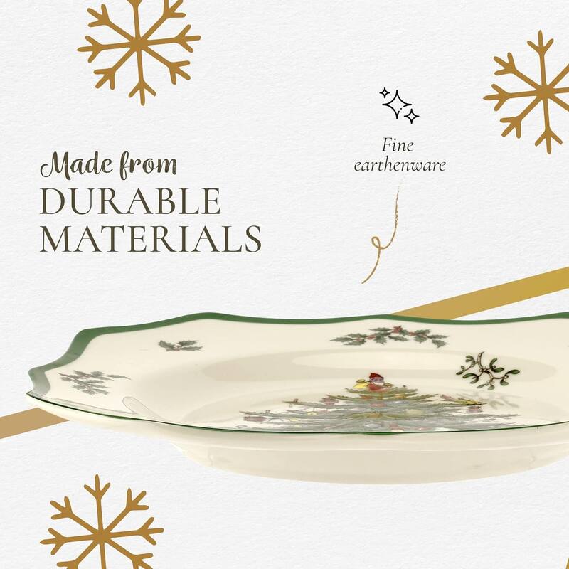 Spode Christmas Tree Scalloped Dinner Plate - 10.5 inch