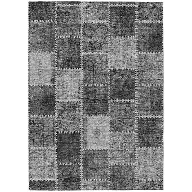 Machine Washable Indoor/ Outdoor Chantille Traditional Patchwork Rug