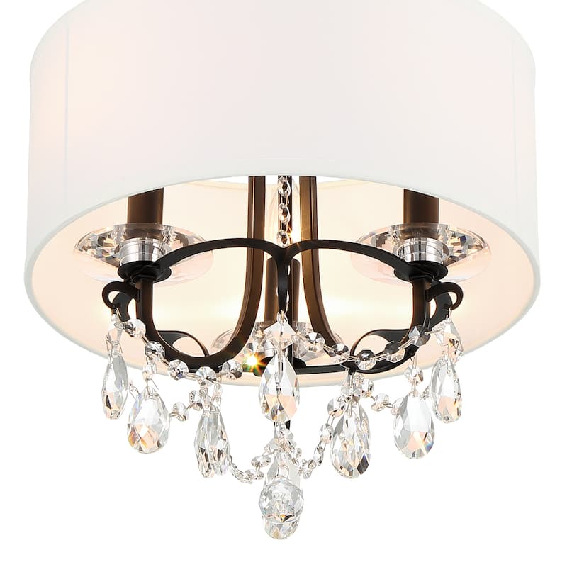Othello 3 Light Matte Black Mini Chandelier - 14''W x 17''H