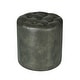 preview thumbnail 38 of 60, Adeco Round Ottoman Upholstered Tufted Faux Leather Footrest