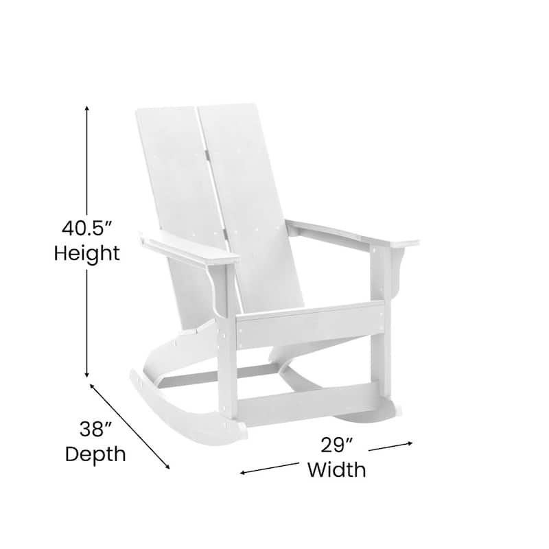 Indoor/Outdoor modern 2-Slat Adirondack Poly Resin Rockers - Set of 2