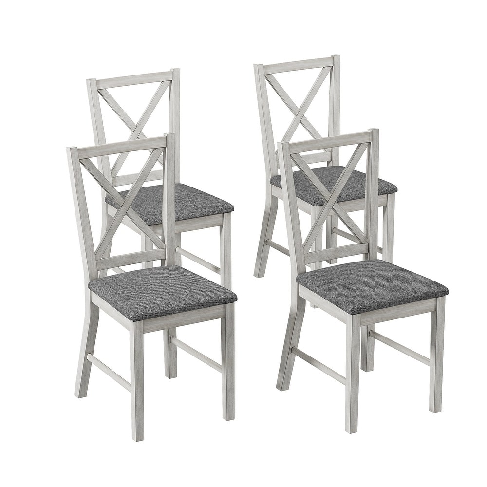 Javlergo Farmhouse Dining Chairs Set of 2/4/6, Kitchen Chairs with Square Back 100% Solid Wood Legs Side Chairs