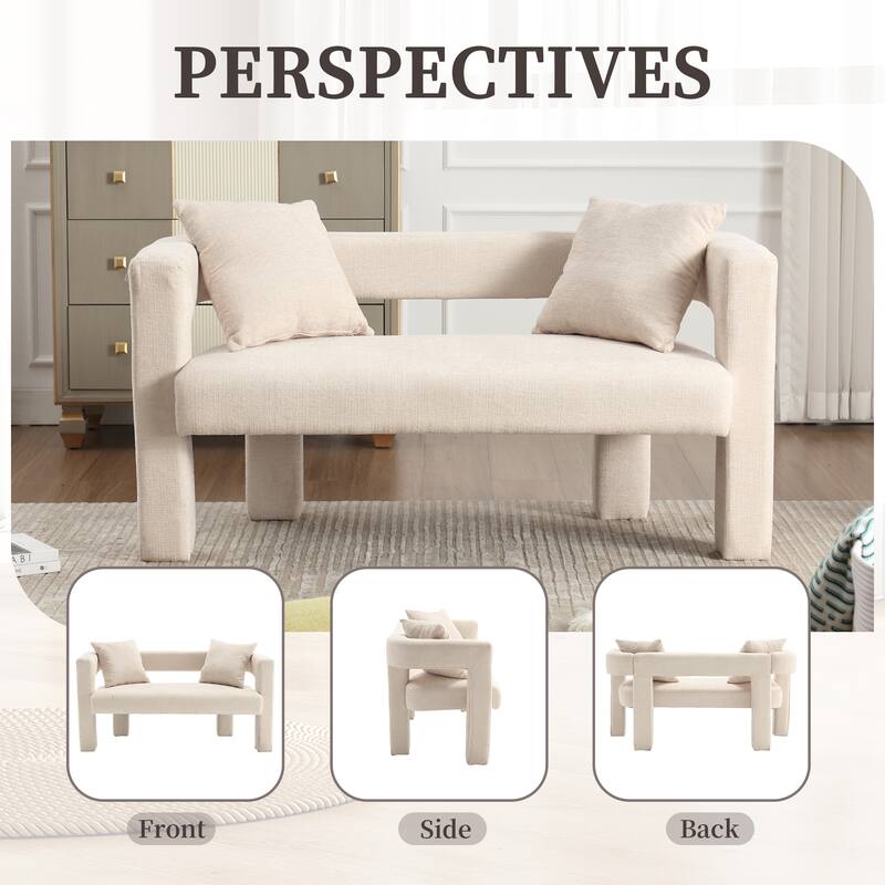 Roomfitters Chenille Loveseat Sofa, Upholstered 2-Seater Accent Couch for Living Room, Bedroom or Lounge Area