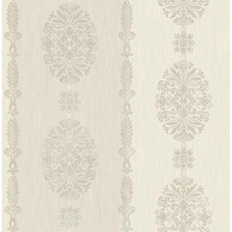 Seabrook Designs Johna Floral Stripe Unpasted Wallpaper