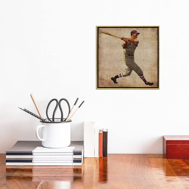 iCanvas "Vintage Sports VI" by John Butler Framed Canvas Print