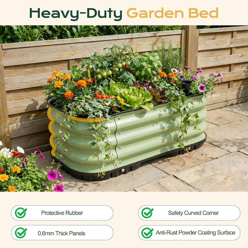 Aoodor Galvanized Self-Watering Planter Box