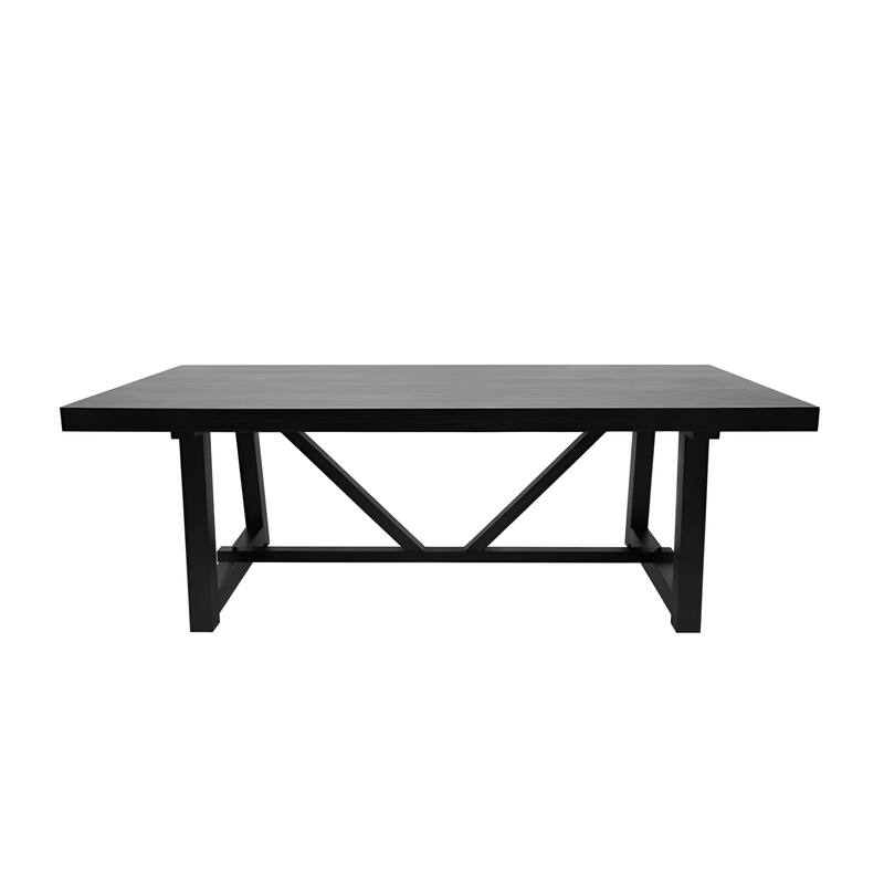 Alpine Furniture Raquel 84"W Rectangular Dining Table in Black