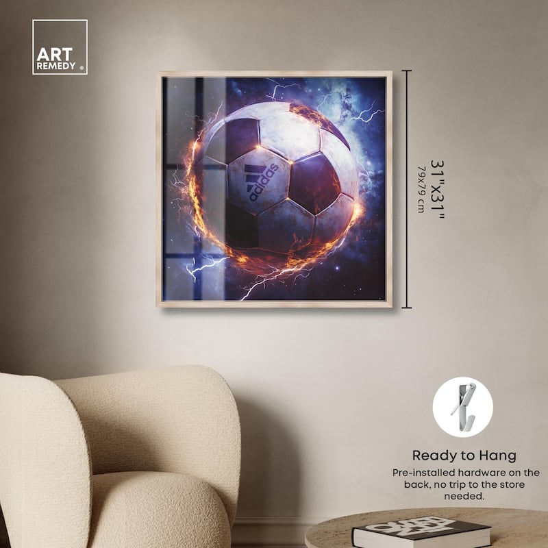 Electrify Soccer Ball Shadowbox by Art Remedy