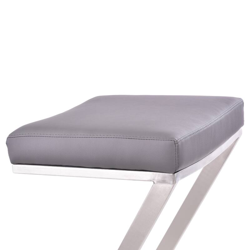 Armen Living Atlantis 30-inch Backless Bar Stool in Metal and Faux Leather