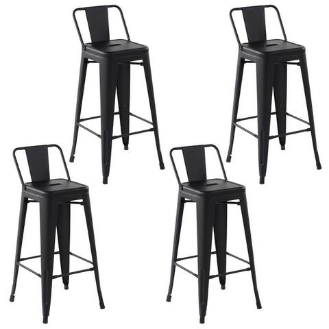 Homy Casa Industrial Stackable Metal Dining Chair Set of 2 or 4