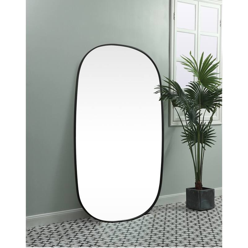 Indigo Home Metal Frame Oval Mirror 36x60 Inch