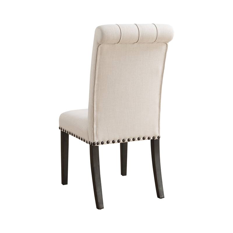 Chelsea Beige and Smokey Black Tufted Back Dining Chairs (Set of 6)