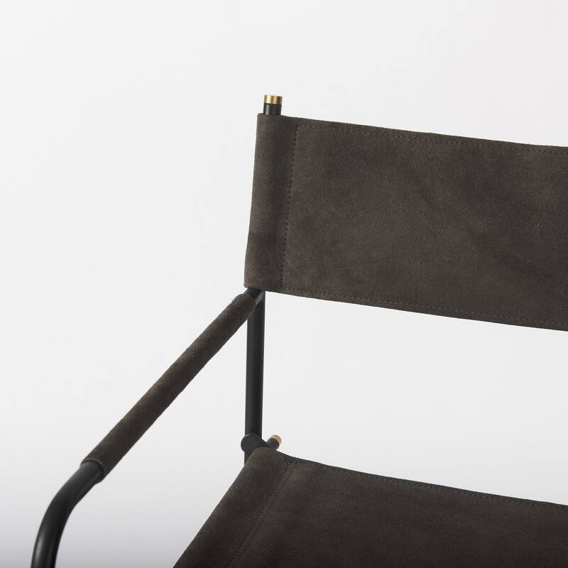 Modern Folding Faux Leather Bar Stool with Full Backrest and Black Metal Legs for Kitchen Dining