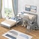 preview thumbnail 12 of 16, Twin Over Full Bunk Bed with Built-In Desk, Three Storage Drawers