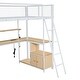 preview thumbnail 25 of 27, Twin Size Loft Bed with LED Light and Built-in Work Station, Metal Loft Bedframe w/ Storage Cabinet, Shelves & Charging Station