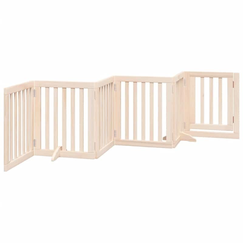 vidaXL Dog Gate Poplar wood Foldable Dog Gate Rectangular
