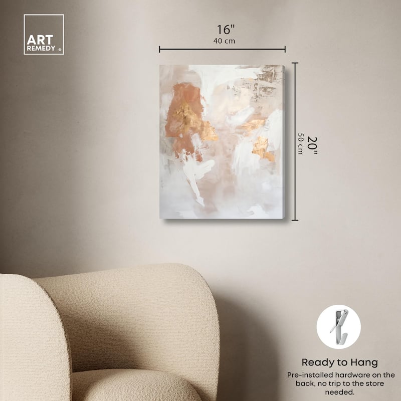 Gold-Trimmed Rose Quartz II Canvas by Art Remedy, Gallery Wrapped