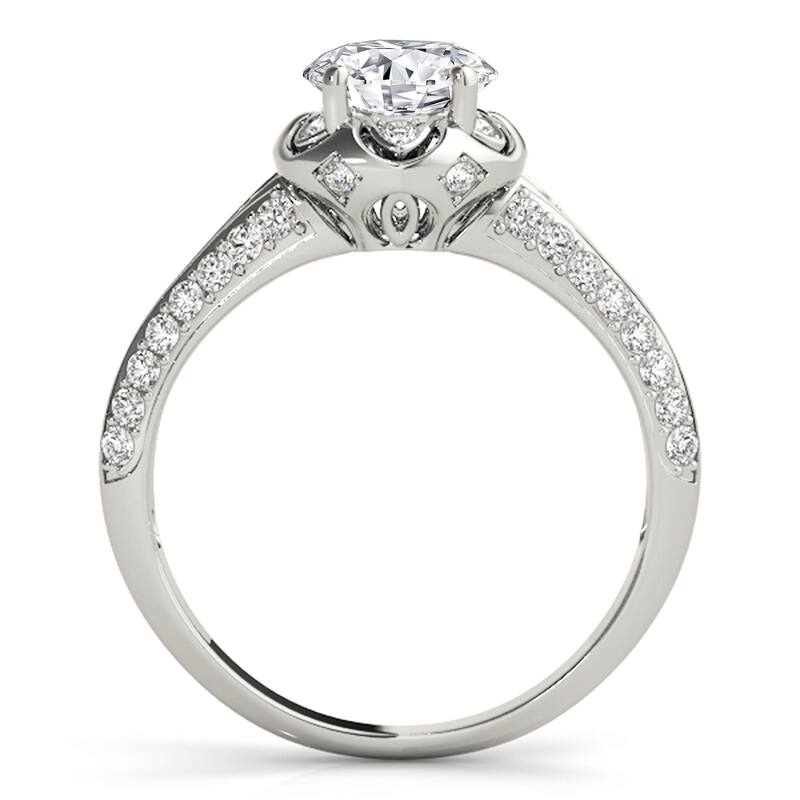 Auriya 14k White Gold Lab Grown Round Diamond Halo Engagement Ring 0.50 to 5.00 ct. tw. (F-G VS)