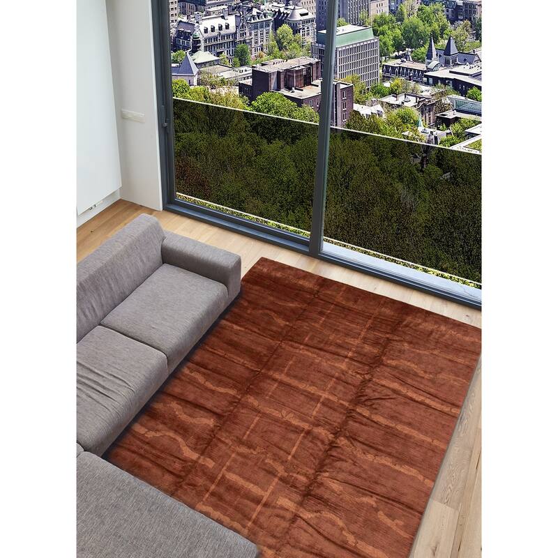 ECARPETGALLERY Hand-knotted Opulence Brown Viscose, Wool Rug - 11'5 x 12'3