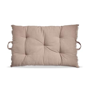 40"x26" Beige Cotton Yarn Dyed Stone Wash with Handles Accent Decorative Throw Pillow Poly Filled Insert Rectangle able