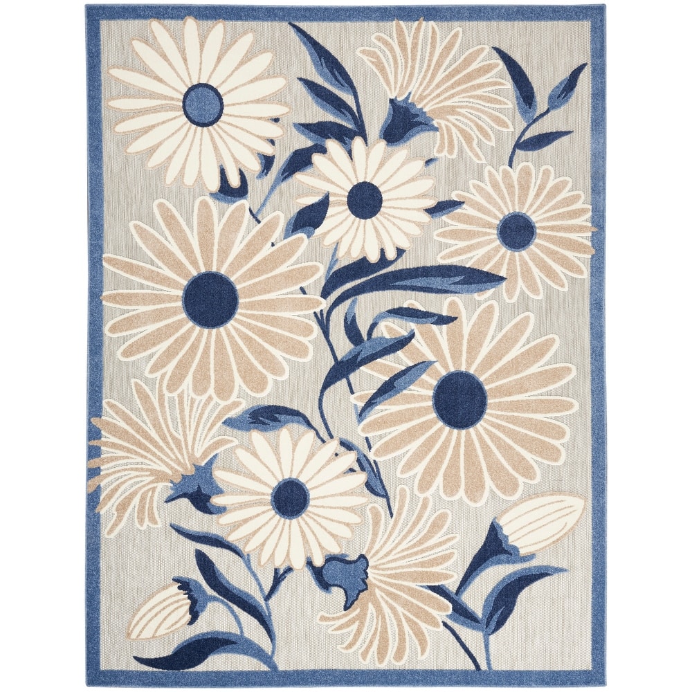 Nourison Alice Indoor/Outdoor Floral Area Rug.