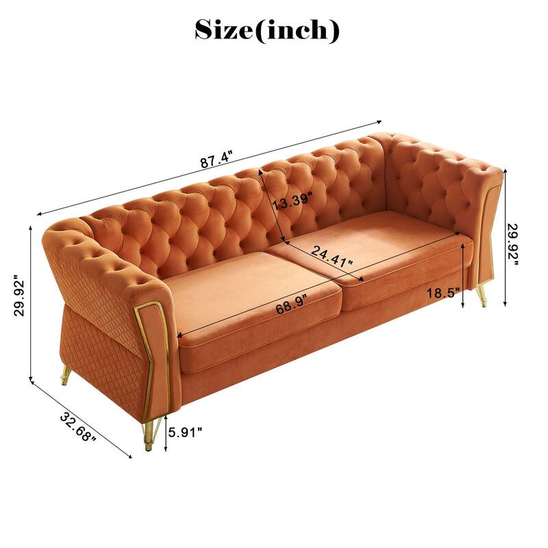 Modern Tufted Velvet Sofa