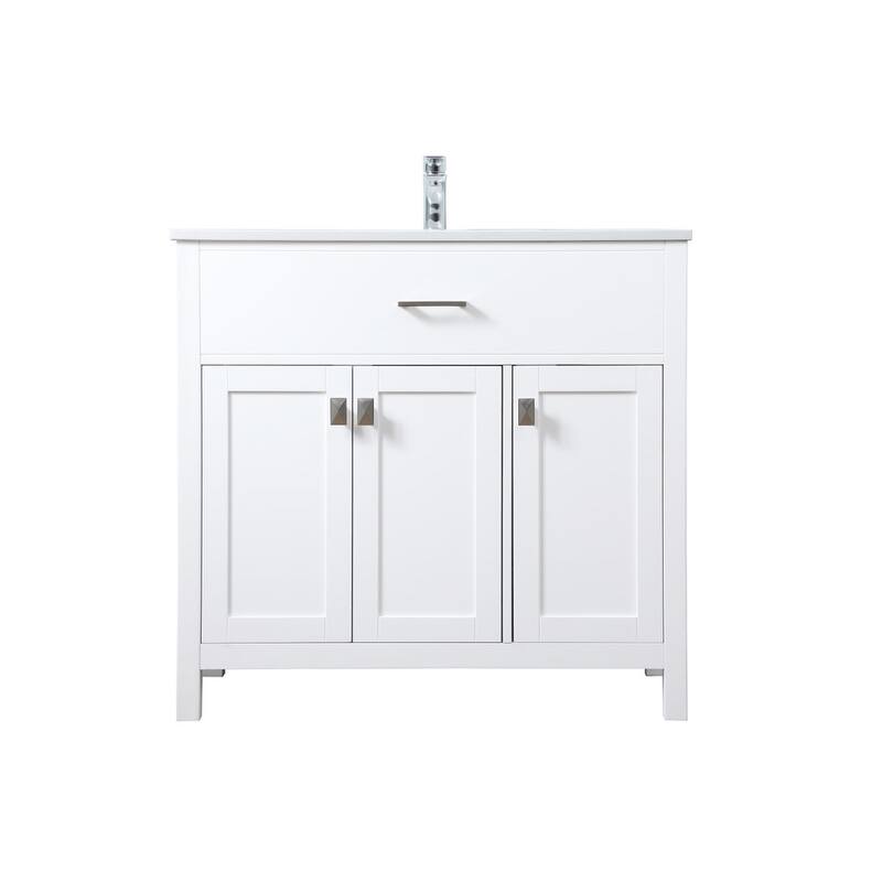 Elegant Lighting VF28836 Harrison 36" Free Standing Single Basin - White