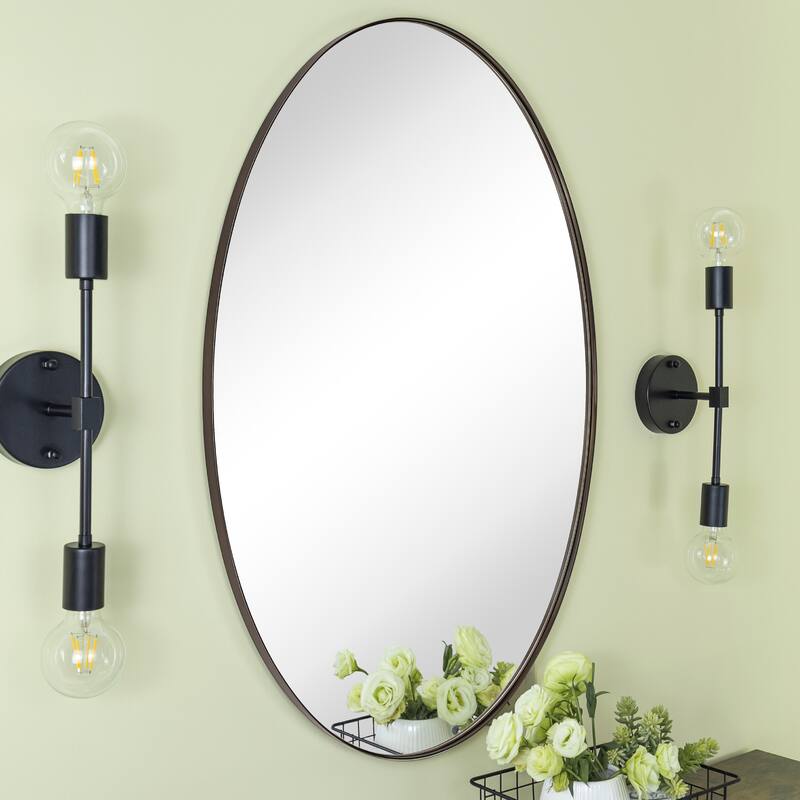 Javell Oval Metal Wall Mirror